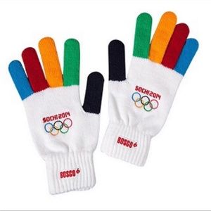 NWT Sochi 2014 Olympics Authentic Bosco Rainbow Finger Gloves, Size XS-S